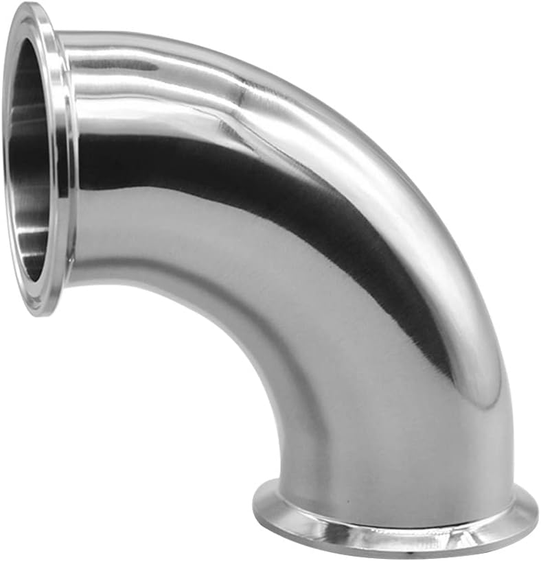 Fitvell Stainless Steel 1.5" Tube OD Sanitary Ferrule Elbow 90 Degree Pipe Fitting 1.5" Tri Clamp Ferrule OD 50.5mm (pack of 2) - Image 4